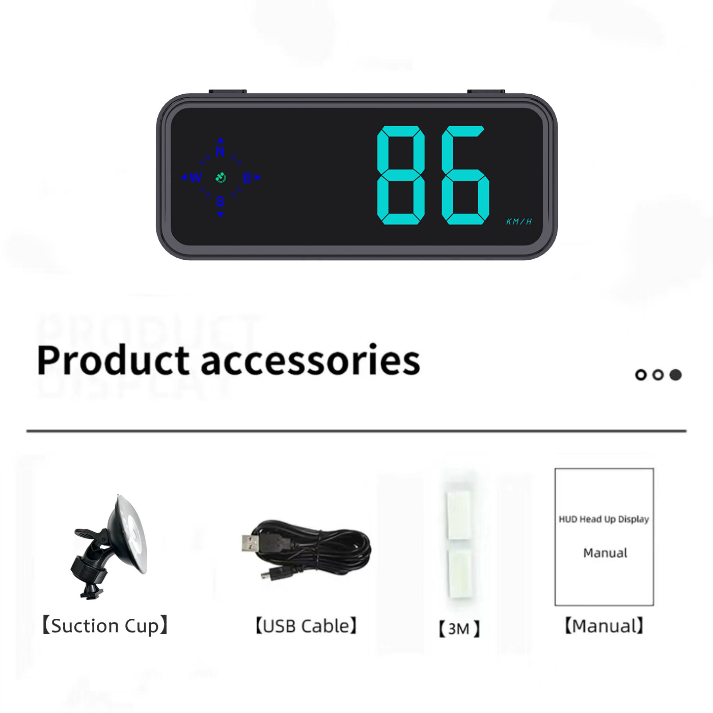 Digital GPS Speedometer New HUD Car Head Up Display LCD Display with MPH/KMH Digital Speed Compass for All Vehicle 7 Colors switch to your favorite color
