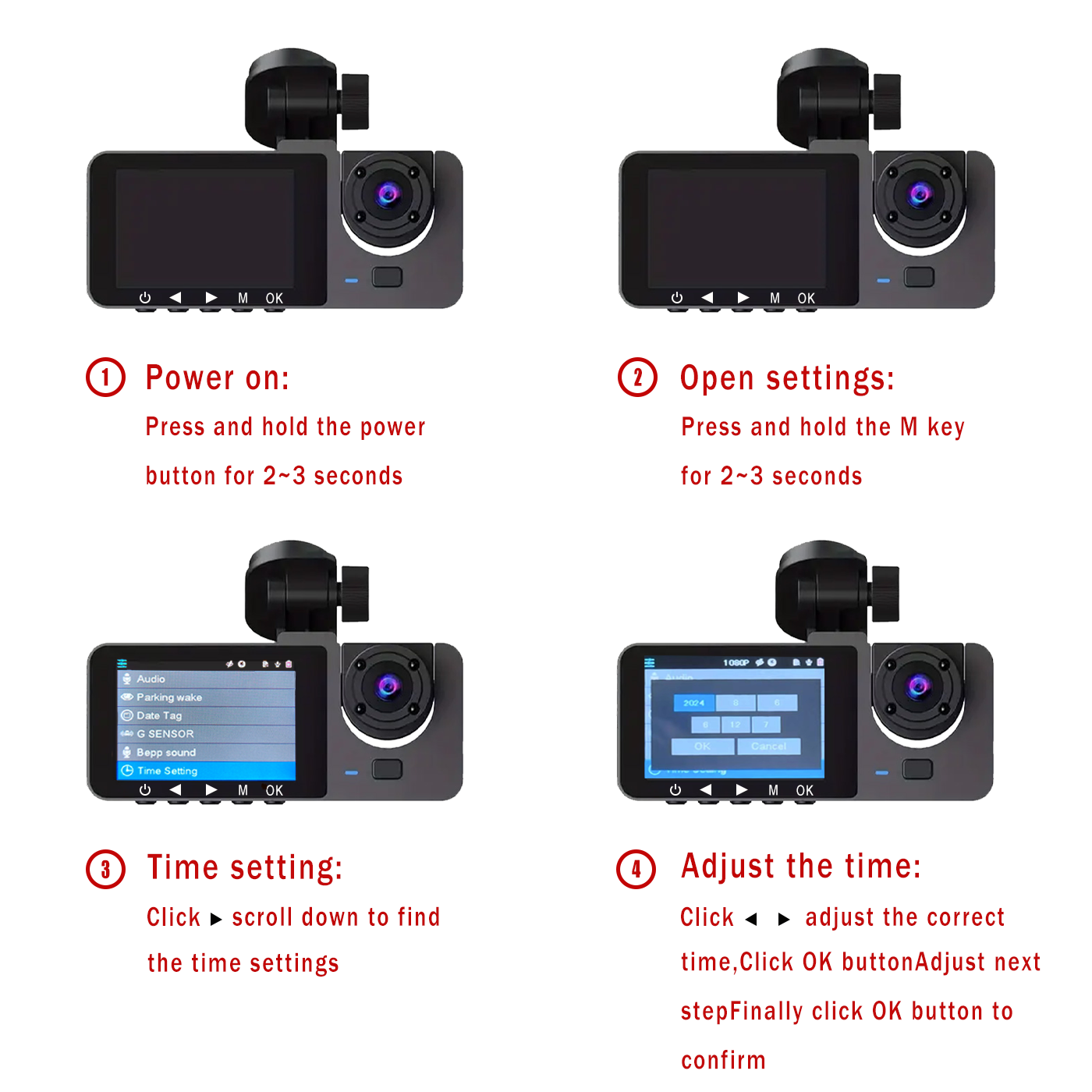 Front & Rear&Inner Dashcam, 1 Count Dash Camera for Car, Wide Angle Car Driving Recorder with IR Night-Vision G Sensor,  1080P HD Camera with 3 Lens, Fall Gift, Birthday Gifts
