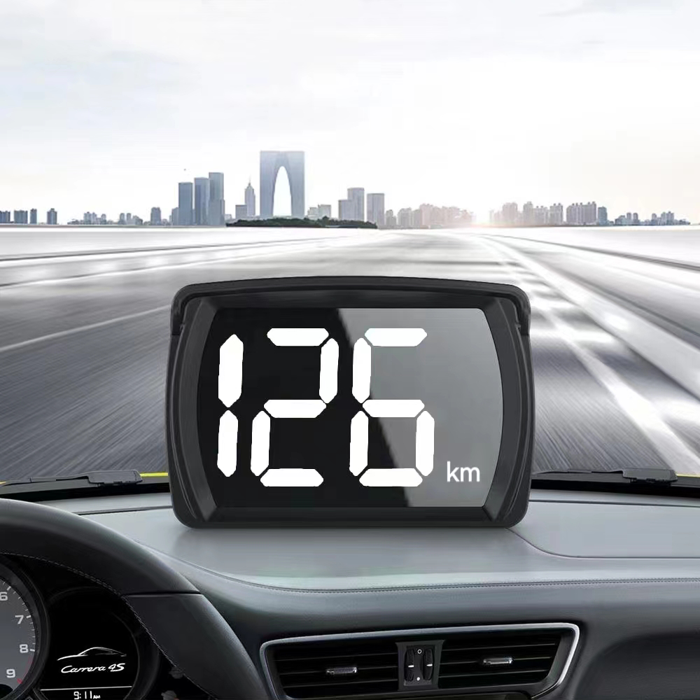 Car HUD Headup Display KM/H MPH GPS Digital Speedometer with LED Large Font Display + Car Charge Adapter for Car Truck SUV Motorcycle